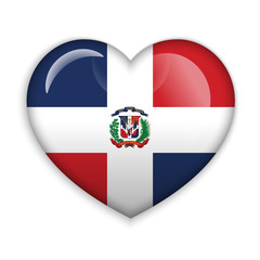 Love Dominican Republic symbol. Heart flag icon. Vector illustration.