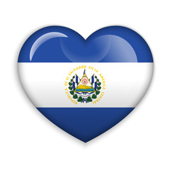 Love El Salvador symbol. Heart flag icon. Vector illustration.