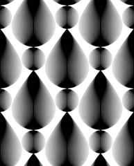 Vector monochrome stripy endless pattern, art continuous geometric