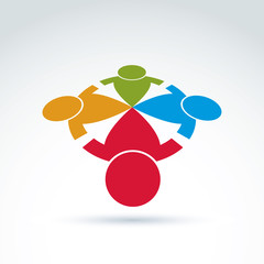 Vector illustration of silhouettes of people standing 