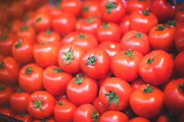 Ripe tomatoes at a farmer's market