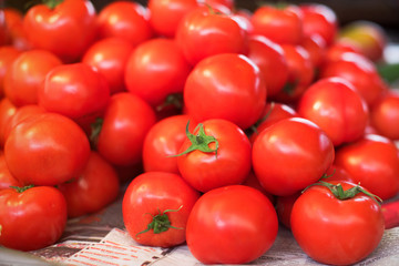 Ripe tomatoes at a farmer's market