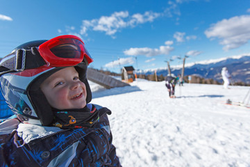 Cute little skier.