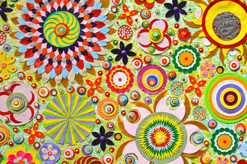 Abstract floral background - acrylic painting,   grunge texture.