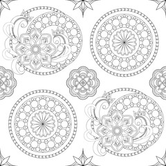 seamless pattern with mandalas