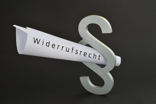 Widerrufsrecht, Widerruf, Paragraph, Verbraucherrecht, Symbol, symbolisch, Vertragsrecht, Vertrag, Widerrufsfrist, Rechtslage, Darlehensvertrag, Darlehen, Kredit, Widerrufsbelehrung