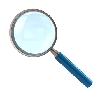 Magnifying glass with blue handle