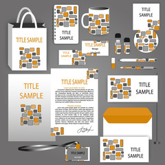 Corporate Identity orange vector template