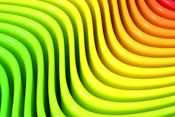 Abstract rainbow colors wave background, 3D rendering
