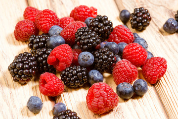 blueberries blackberries and raspberries