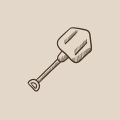 Shovel sketch icon.