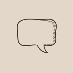 Empty speech square sketch icon.