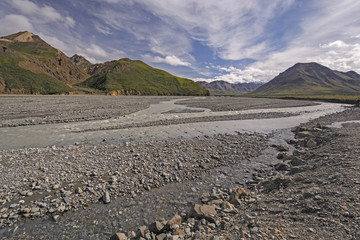 Braided River Coming out of the Hills