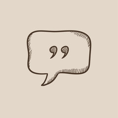 Speech bubble sketch icon.