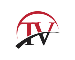 TV red letter logo swoosh