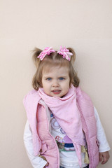 Fashion portrait of cute little girl.