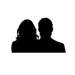 couple silhouette illustration in black