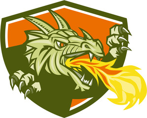 Dragon Head Fire Crest Retro