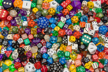 Fototapeta na wymiar Lots of dice background