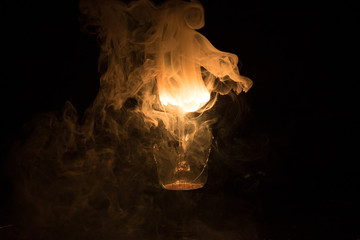 Burning broken bulb