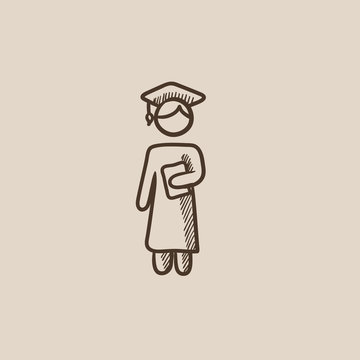 Graduate sketch icon.