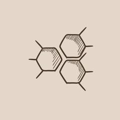 Chemical formula sketch icon.