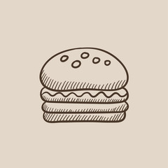 Hamburger sketch icon.