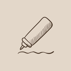 Sauce bottle sketch icon.