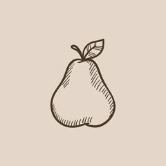 Pear sketch icon.