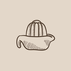 Lemon squeezer sketch icon.
