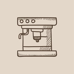 Coffee maker sketch icon.