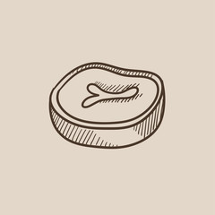 Steak sketch icon.