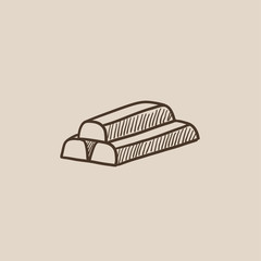 Golden bars sketch icon.