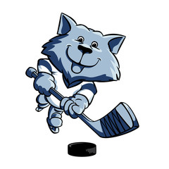 Cat hockey player