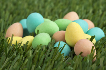 colorful easter egg on the grass