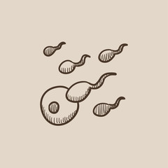 Fertilization sketch icon.