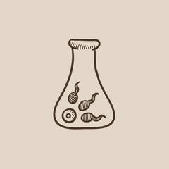 In vitro fertilisation sketch icon.