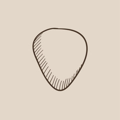 Guitar pick sketch icon.