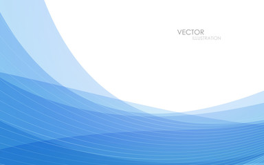 Abstract blue waves - data stream concept. Vector illustration