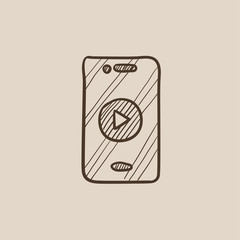 Smartphone sketch icon.