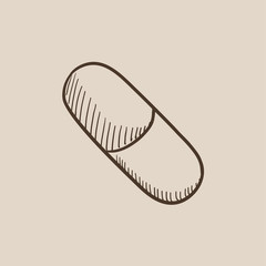 Capsule pill sketch icon.