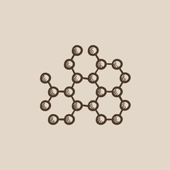 Molecule sketch icon.