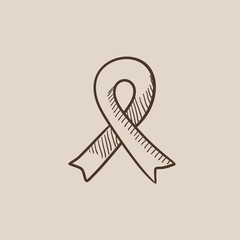 Ribbon sketch icon.
