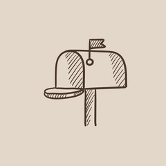 Mail box sketch icon.