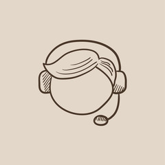 Customer service sketch icon.