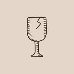 Cracked glass sketch icon.