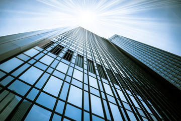 Modern glass silhouettes of skyscrapers