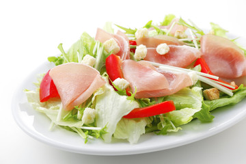 生ハムのサラダ　Uncured ham on fresh salad