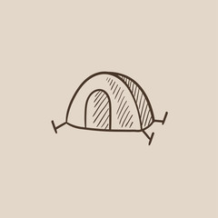 Tent sketch icon.