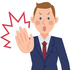 ビジネスマン　外国人　ストップ